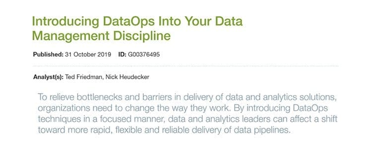 A summary of Gartner’s Recent DataOps Report and recommendations