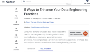 A summary of Gartner’s recent DataOps-driven data engineering best practices article