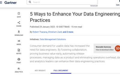 A summary of Gartner’s recent DataOps-driven data engineering best practices article