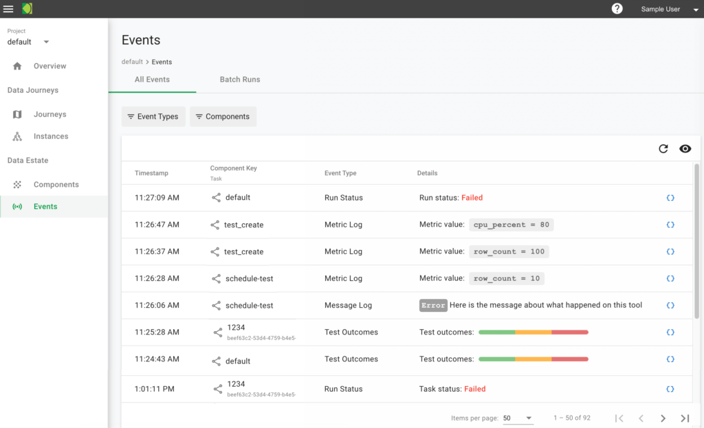 Events_all_events_tab_29march23 Logs, Metrics, Schedules, Status and Test Events